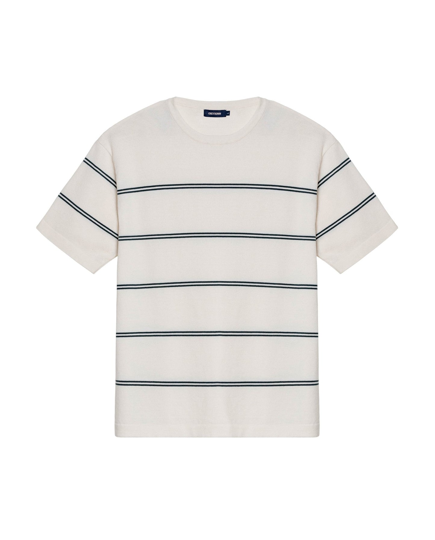 Men's Contrast Stripe Knit T-shirt Midnight