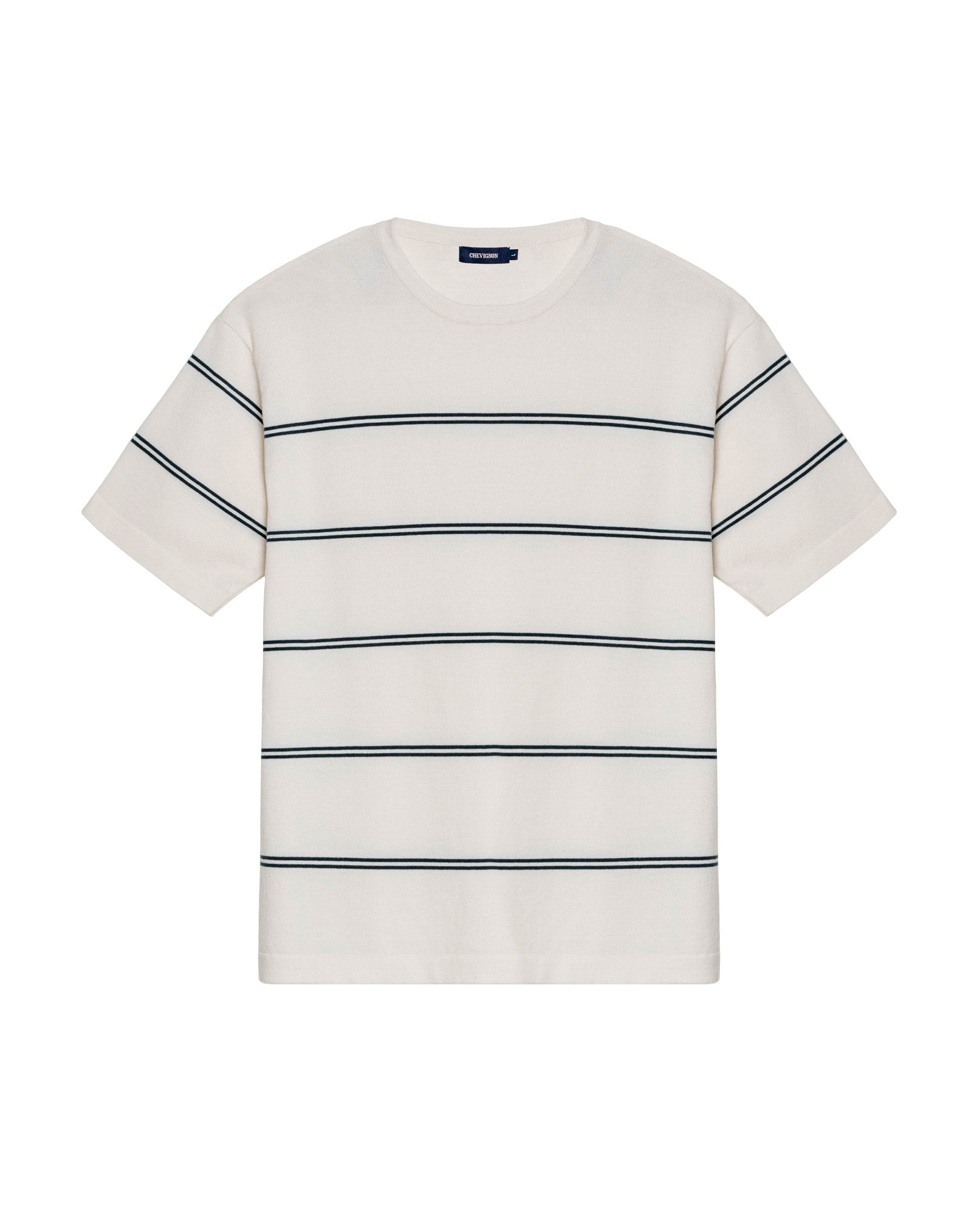 Men's Contrast Stripe Knit T-shirt Midnight