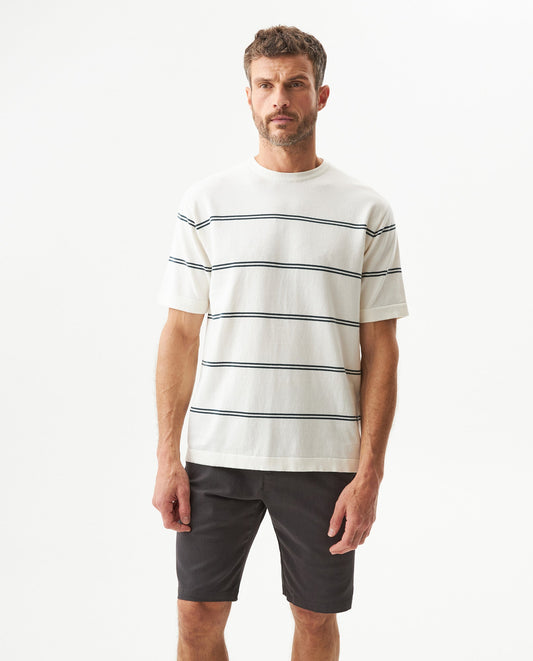 Men's Contrast Stripe Knit T-shirt Midnight