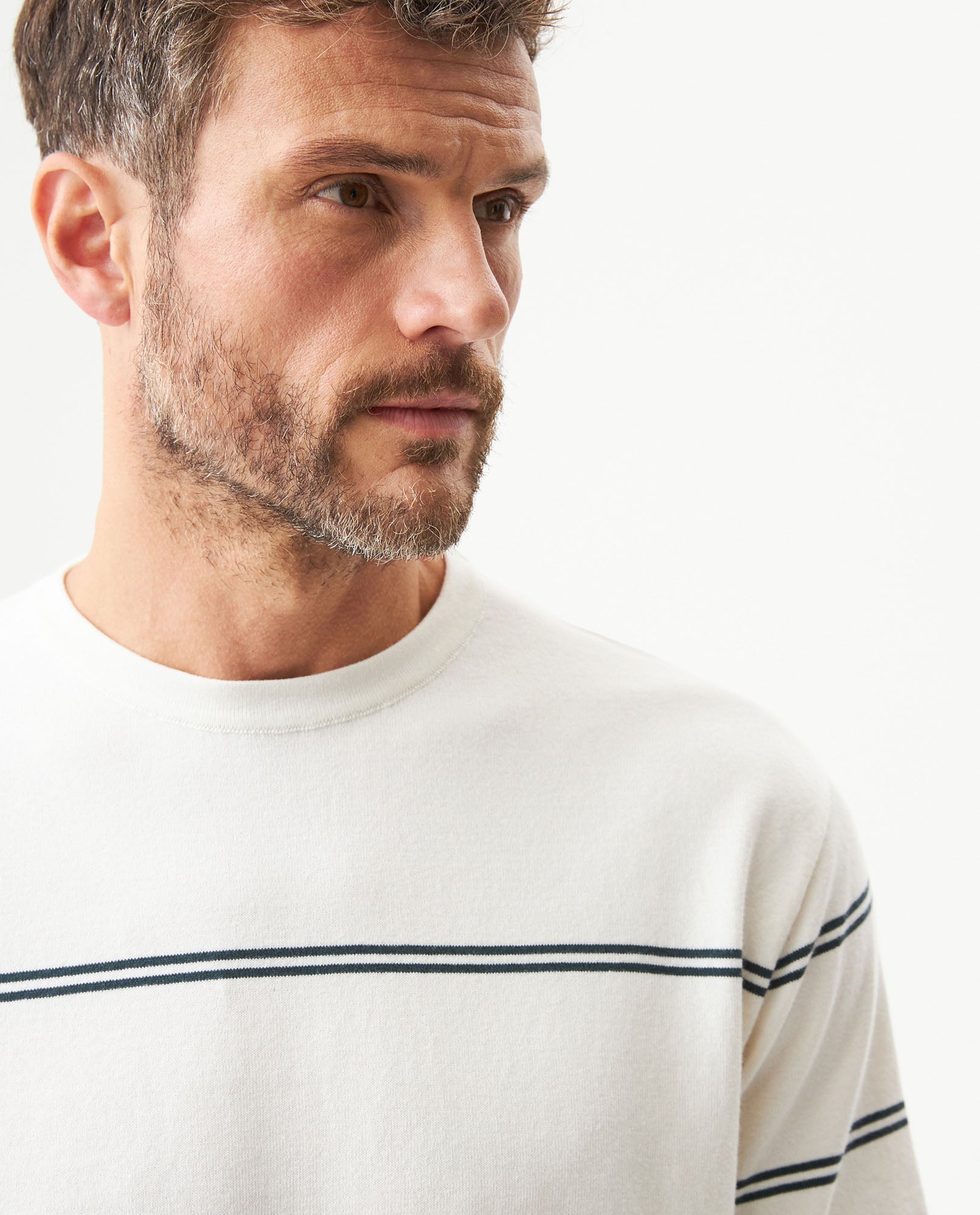 Men's Contrast Stripe Knit T-shirt Midnight