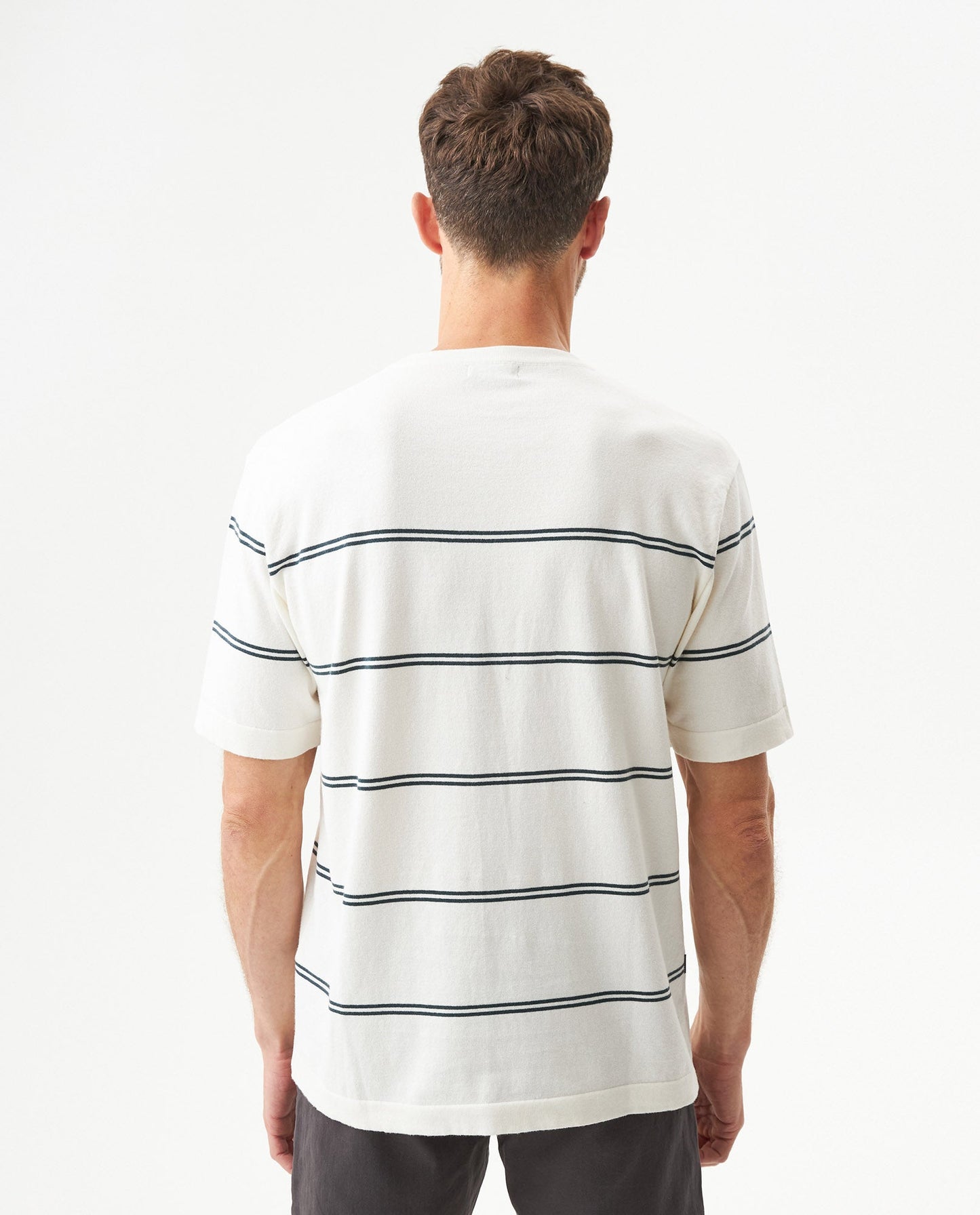 Men's Contrast Stripe Knit T-shirt Midnight