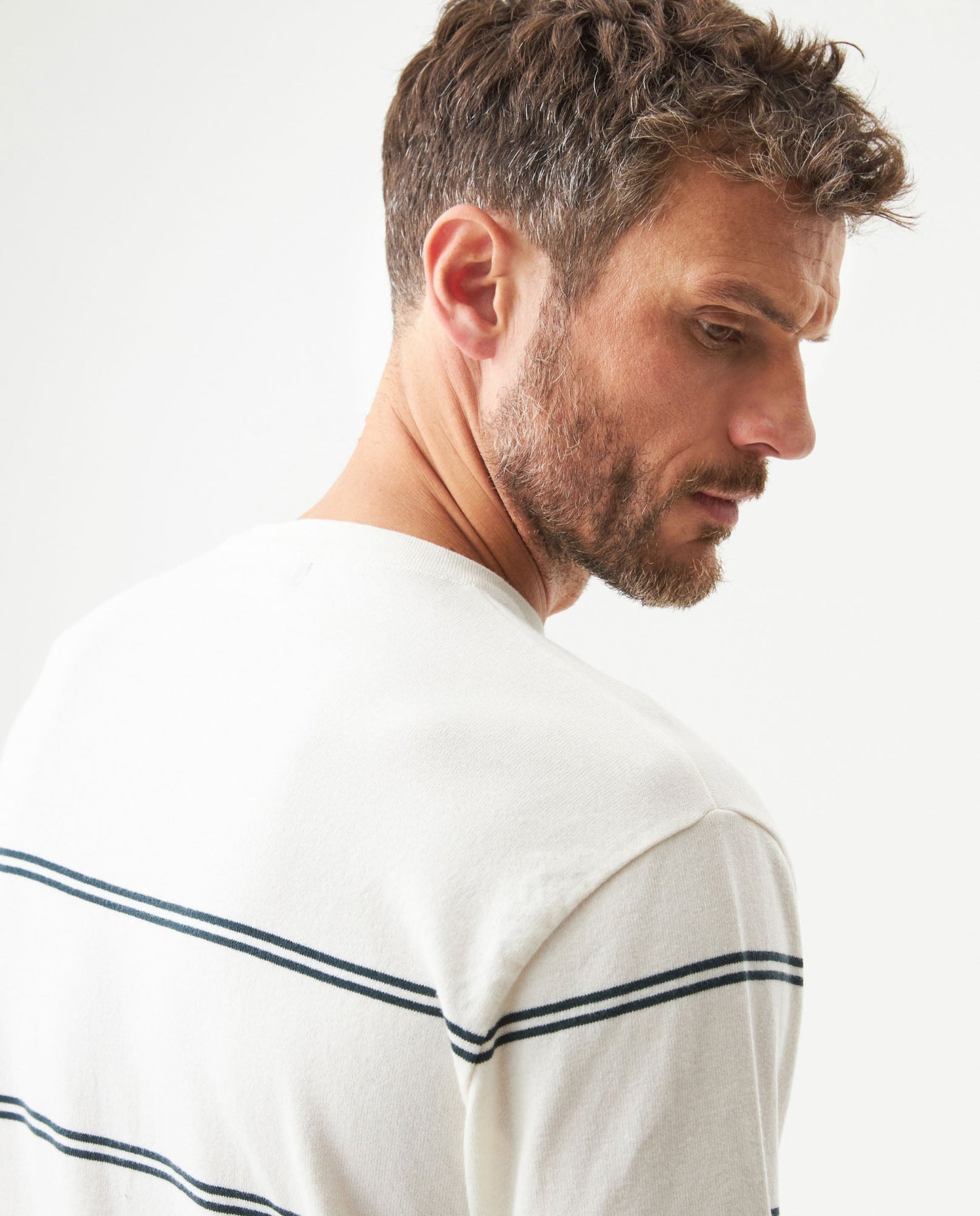 Men's Contrast Stripe Knit T-shirt Midnight